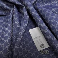 Жаккард Gucci с монограммой бренда. Цвет джинсовый