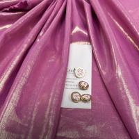 Лён ALTA MODA с золотой ламинацией. Цвет основы Лиловый