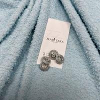 Твид от модного дома Chanel с ниточкой серебряного люрекса. Цвет нежно-голубой