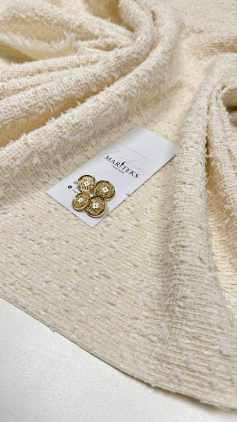 Твид в стиле Chanel. Кремовый оттенок